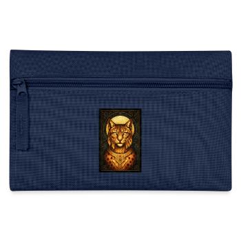 Königlicher Luchs mit goldenem Diadem - Federtasche - Hellblau - Vorne