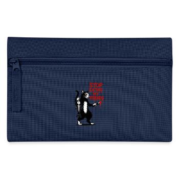 Katze Stop Eating My Friends - Federtasche - Hellblau - Vorne