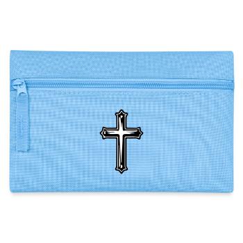 Symbole chrétien de la Croix de Jésus - Trousse - bleu clair - Devant