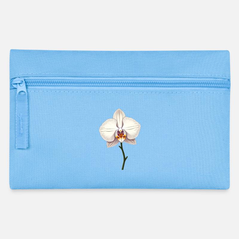 White orchid - Pencil Case - light blue