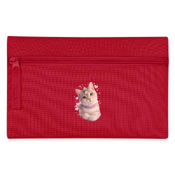 Floral kitten - Pencil Case - red - Front