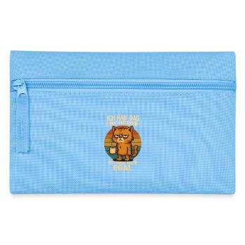 Drôle de chat de bureau avec tasse à café - Trousse - bleu clair - Devant