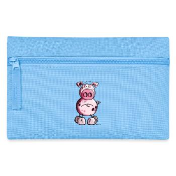 Lustiges Schwein - Federtasche - Hellblau - Vorne