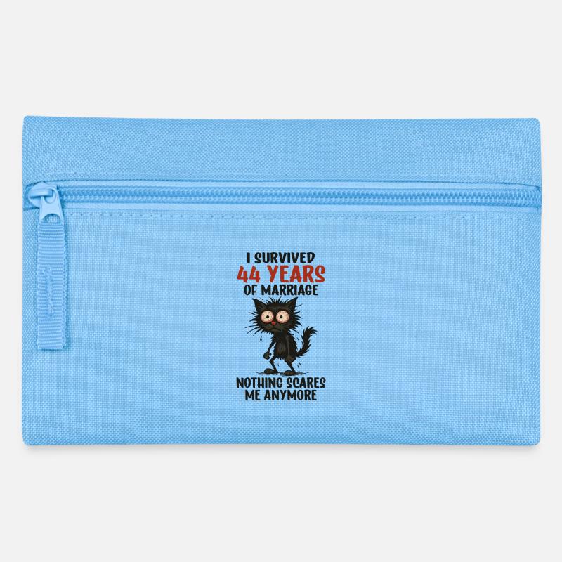 44 Hochzeitstag Geschenk Mann Frau Ehemann Ehefrau - Federtasche - Hellblau