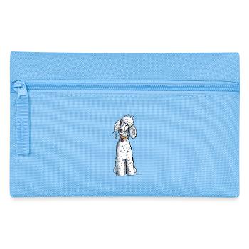 Pudel mit Blumen - Federtasche - Hellblau - Vorne