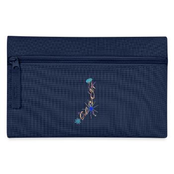Cancer – Signe du zodiaque élégant et fleurs - Trousse - bleu clair - Devant