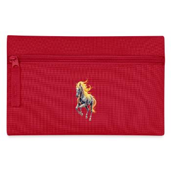 Sternenross mit goldener Mähne - Federtasche - Rot - Vorne