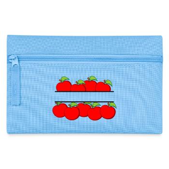 Apples banner with red apple - Pencil Case - light blue - Front