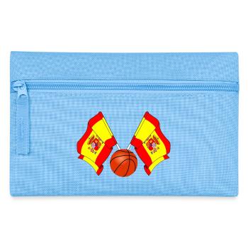 Zwei spanische Flaggen kreuzten Basketball Spanien - Federtasche - Hellblau - Vorne