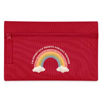 Je soutiens les droits des homosexuels – T-shirt arc-en-ciel pastel - Trousse - rouge - Devant