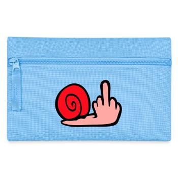 Schnecke Mittelfinger Beleidigung Wichser Fuck You - Federtasche - Hellblau - Vorne