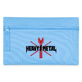 Heavy Metal Guitar and Crossed Drumsticks - Pencil Case - light blue - Front