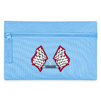 Limousin croisé avec du texte - Trousse - bleu clair - Devant