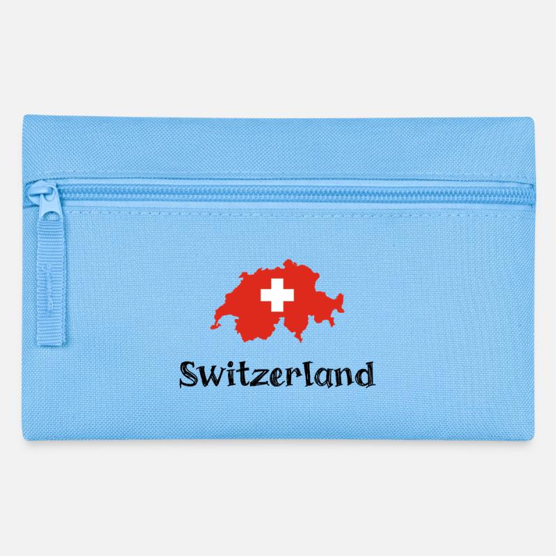 Switzerland (Black Text) - Federtasche - Hellblau
