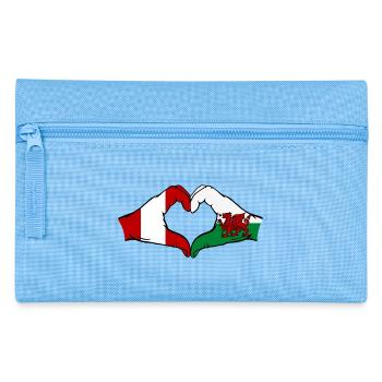 Peru Wales Flag Hands Heart Shape - Pencil Case - light blue - Front