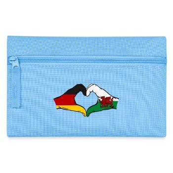 Germany Wales Flag Hands Heart Shape - Pencil Case - light blue - Front