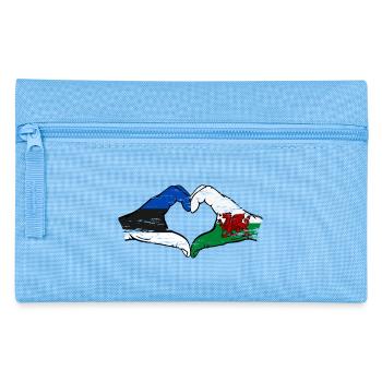 Estonia Wales flag hands heart shape used - Pencil Case - light blue - Front