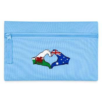Wales Australia Flag Hands Heart Shape - Pencil Case - light blue - Front