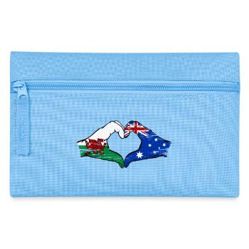 Wales Australia flag hands heart shape used - Pencil Case - light blue - Front