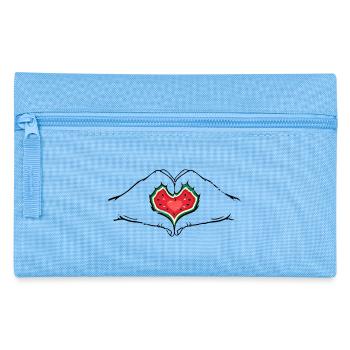 Wassermelone Design Hände Herzform used - Federtasche - Hellblau - Vorne