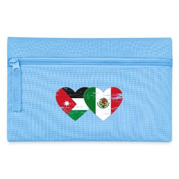 Jordanie Mexique Drapeau Coeur Utilisé - Trousse - bleu clair - Devant