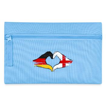 Deutschland England Flagge Hände Herzform used - Federtasche - Hellblau - Vorne