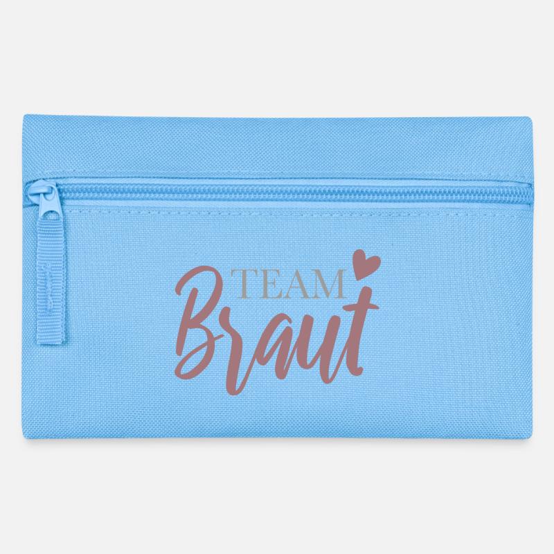 Team Bride with Heart - Pencil Case - light blue