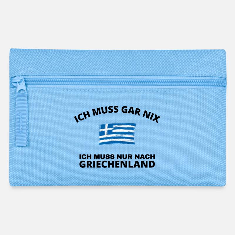 Griechenland lustiger Spruch - Federtasche - Hellblau