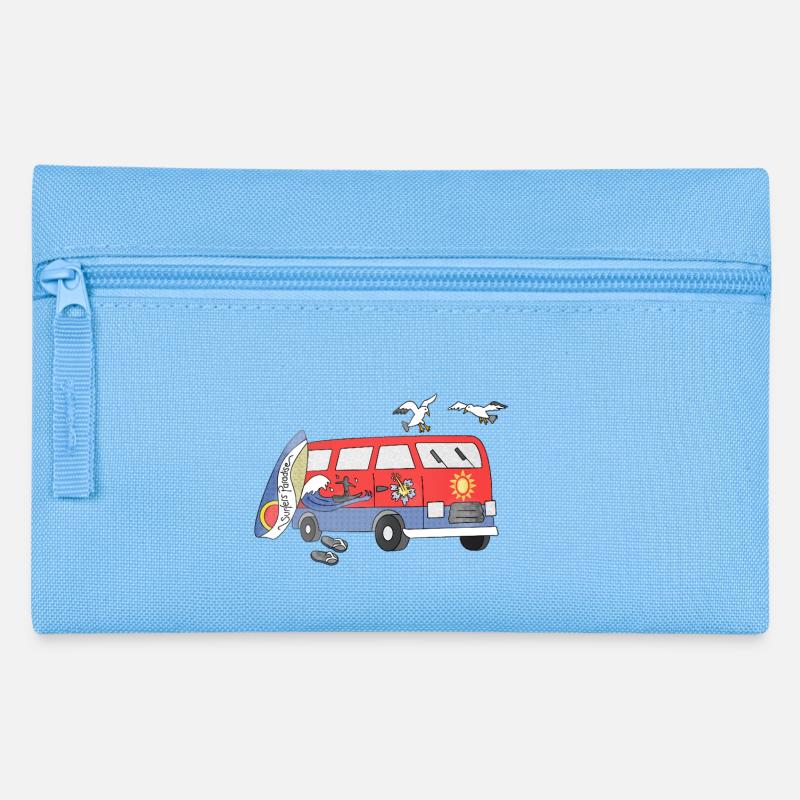 Ride the Tide Surf und Camper - Federtasche - Hellblau