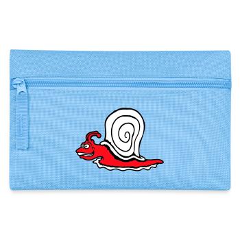 Schnecke Schnell Kriechen Lustig Cartoon Raserei - Federtasche - Hellblau - Vorne