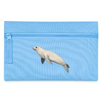 Geometrisches Siegel - Federtasche - Hellblau - Vorne