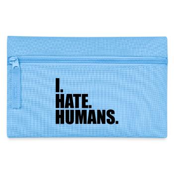 cool logo humans text sticker fuck you fuck off - Pencil Case - light blue - Front