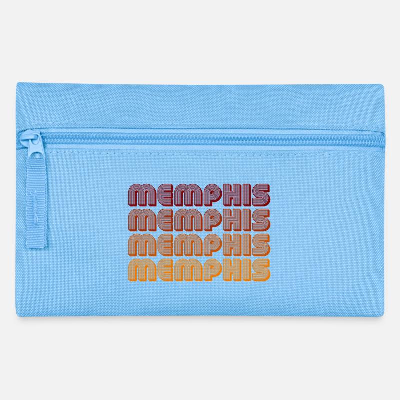 Répétition du texte en dégradé de Memphis - Trousse - bleu clair
