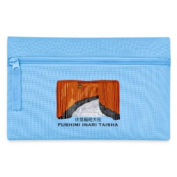 Japan, Kyoto, Fushimi Inari Taisha Torii Drawing - Pencil Case - light blue - Front