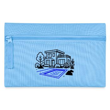 Haus Villa Hausbau - Federtasche - Hellblau - Vorne
