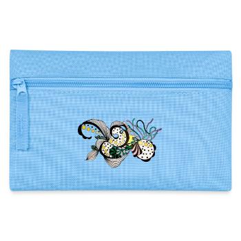 Flower Swirl Fantasy Pattern - Pencil Case - light blue - Front