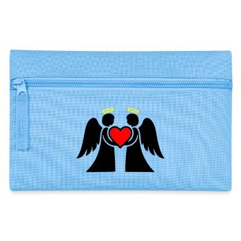 Couple d’anges avec pictogramme coeur - Trousse - bleu clair - Devant