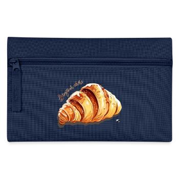 Illustration de croissant avec inscription - Trousse - bleu clair - Devant