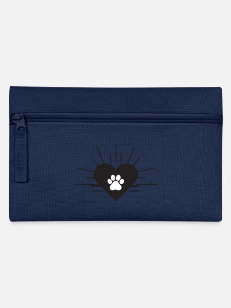Coeur avec patte de chien - Trousse - bleu clair