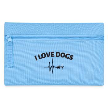 I love dogs Ich liebe Hunde Hundemensch - Pencil Case - light blue - Front