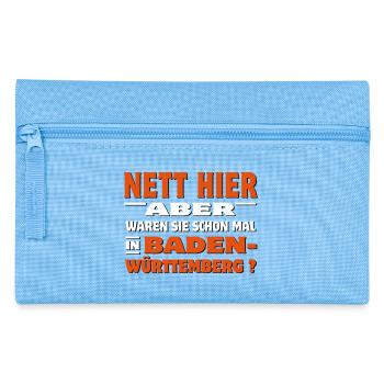 Nett hier - Aber waren Sie schon mal in Baden - Federtasche - Hellblau - Vorne