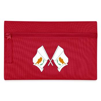 Zwei Flaggen Zypern - Federtasche - Rot - Vorne