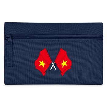 Zwei Flaggen durchquerten Vietnam - Federtasche - Hellblau - Vorne