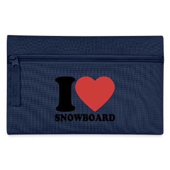 I Love Snowboard - Heart - Winter Sports - Pencil Case - light blue - Front