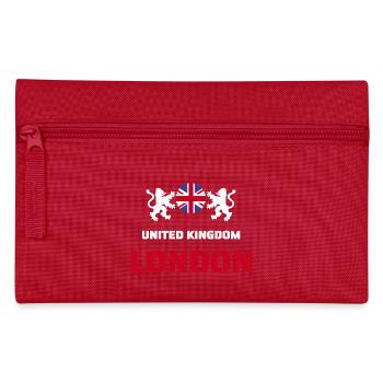 London United Kingdom Union Jack Löwen Design - Federtasche - Rot - Vorne