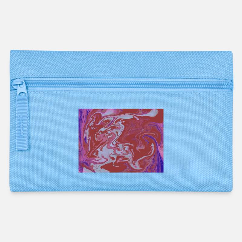 Marble Flux Red-Pink Pattern - Pencil Case - light blue