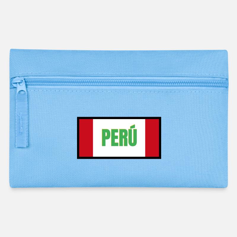 Farben der peruanischen Flagge - Federtasche - Hellblau