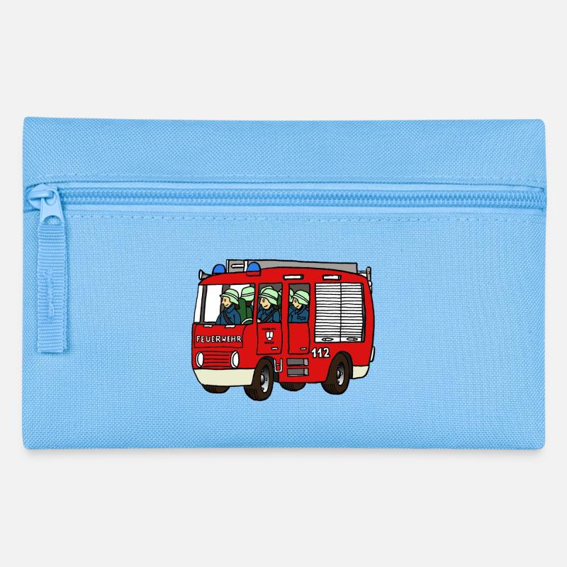 Fire truck - Pencil Case - light blue