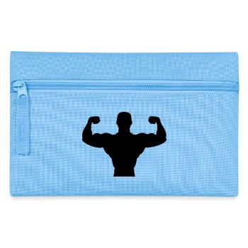 bodybuilder sport fitness muscle - Trousse - bleu clair - Devant
