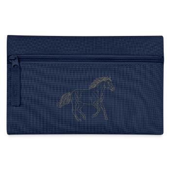 Minimalistische Reiterin Silhouette Reiten  - Federtasche - Hellblau - Vorne